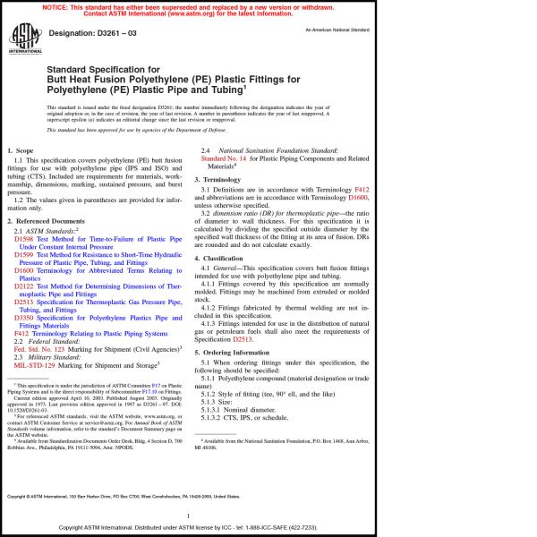 Astm D Standard Specification For Polyethylene Pe Plastic Tubing Hot