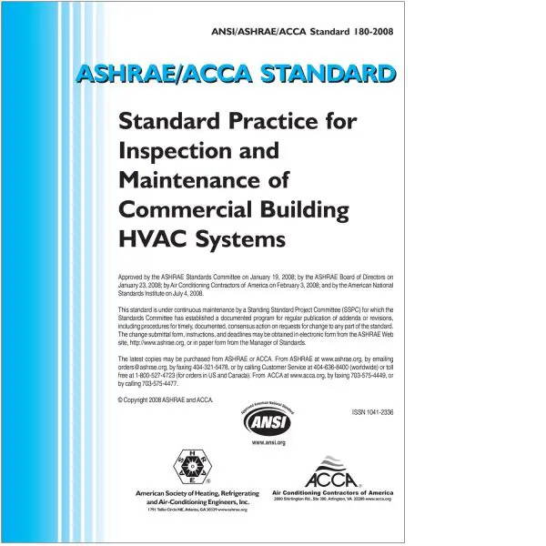 Fresh Air Ashrae Standards For Hvac ANSI/ASHRAE/ACCA 180 - Main Image