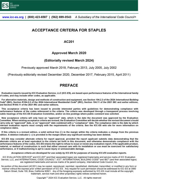 AC201 Staples - Approved March 2020, editorially revised March 2024 ...
