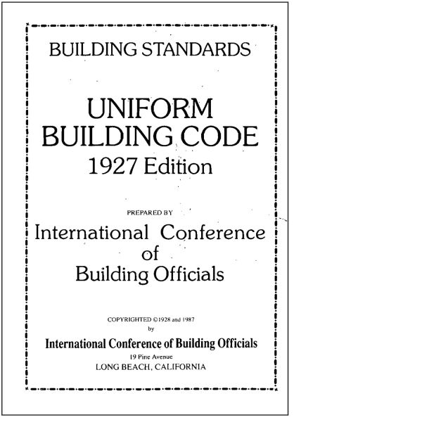 1927 Uniform Building Code (Download)