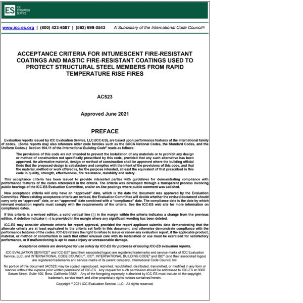 AC523 Intumescent Fireresistant Coatings and Mastic FireResistant