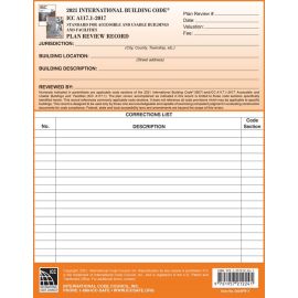 ICC/ANSI A117.1-2017 Plan Review Records (as referenced in the 2021 IBC®)