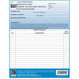 2021 International Residential Code Plan Review Records