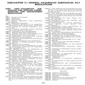 16 CFR Part 1500 (2009) - Hazardous Substances and Articles, Admin and Enforcement Regulations (Download)