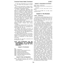 16 CFR Part 1632 (2009) - Standard for Flammability of Mattress and Mattress Pads (Download)