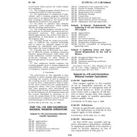 33 CFR Part 156 (1998) - Oil and Hazardous Material Transfer Operations (Download)