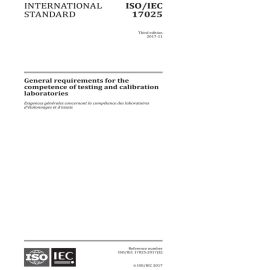 ISO/IEC 17025:2017-General requirements for the competence of testing and calibration laboratories Cover Image