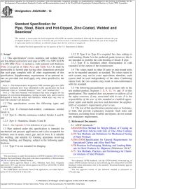 ASTM A53/A53M—12 Standard Specification for Pipe, Steel, Black and Hot-dipped, Zinc-coated Welded and Seamless image