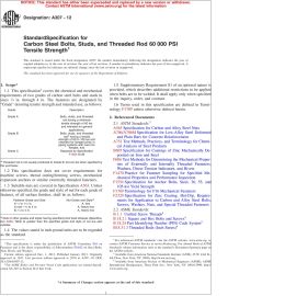 ASTM A307—12 Standard Specification for Carbon Steel Bolts, Studs, and Threaded Rod 60,000 PSI Tensile Strength image