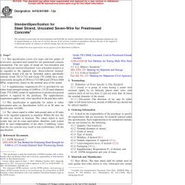 ASTM A416/A416M—12a Standard Specification for Steel Strand, Uncoated Seven-wire for Prestressed Concrete image