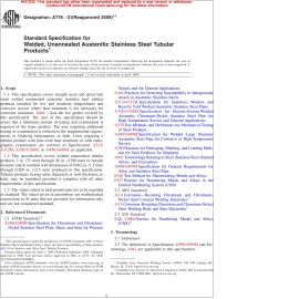 ASTM A778—01 (2009)E1 Standard Specification for Welded, Unannealed Austenitic Stainless Steel Tubular Products image