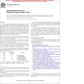 ASTM B88—09 Standard Specification for Seamless Copper Water Tube image