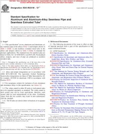 ASTM B241/B241M—12E1 Standard Specification for Aluminum and Aluminum-alloy Seamless Pipe and Seamless Extruded Tube image