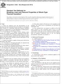 ASTM C203—05a (2012) Standard Test Methods for Breaking Load and Flexural Properties of Block-type Thermal Insulation image