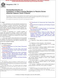 ASTM C754—11 Standard Specification for Installation of Steel Framing Members to Receive Screw-attached Gypsum Panel Products image