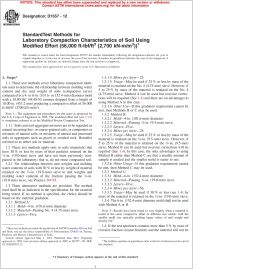 ASTM D1557—12 Standard Test Method for Laboratory Compaction Characteristics of Soil Using Modified Effort (56,000 ft-lb/ft3 (2,700 kN m/m3))1 image