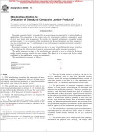 ASTM D5456—13 Standard Specification for Evaluation of Structural Composite Lumber Products image
