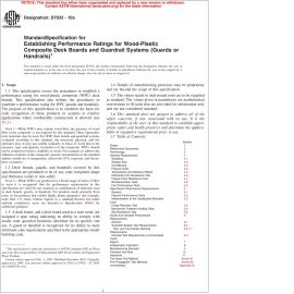 ASTM D7032—10a Standard Specification for Establishing Performance Ratings for Wood, Plastic Composite Deck Boards and Guardrail Systems (Guards or Rails) image