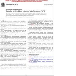 ASTM E136—12 Standard Test Method for Behavior of Materials in a Vertical Tube Furnace at 750°C image