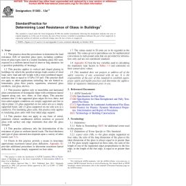 ASTM E1300—12AE1 Standard Practice for Determining Load Resistance of Glass in Buildings image