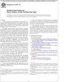 ASTM E1509—12 Standard Specification for Room Heaters, Pellet Fuel-burning Type image