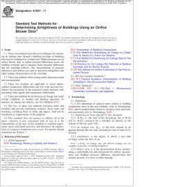 ASTM E1827—11 Standard Test Methods for Determining Airtightness of Building Using an Orifice Blower Door image