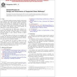 ASTM E2751—11 Standard Practice for Design and Performance of Supported Glass Walkways image