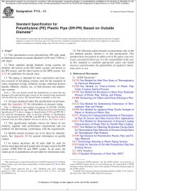 ASTM F714—13 Standard Specification for Polyethylene (PE) Plastic Pipe (SDR-PR) Based on Outside Diameter image