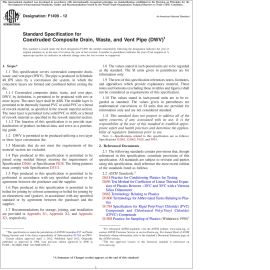 ASTM F1499—12 Standard Specification for Coextruded Composite Drain Waste and Vent Pipe (DWV) image