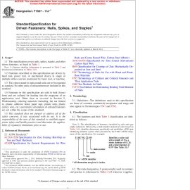 ASTM F1667—11AE1 Standard Specification for Driven Fasteners: Nails, Spikes and Staples image