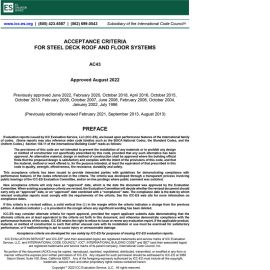 AC43 Steel Deck Roof and Floor Systems—Approved August 2022 Cover Image