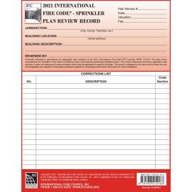 2021 International Fire Code Sprinkler Plan Review Records