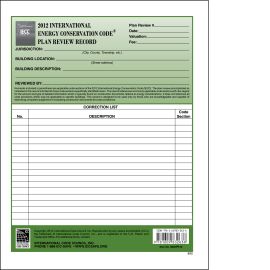 2012 International Energy Conservation Code Plan Review Records