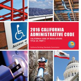 2016 California Administrative Code, Title 24, Part 1 (Cover Image)
