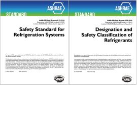 ANSI/ASHRAE  15-2016 (packaged with Standard 34-2016) Safety Standard for Refrigeration Systems and Designation and Classification of Refrigerants (ANSI Approved) cover images