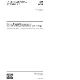 ISO 668:2020 Series 1 freight containers - Classification, dimensions and ratings Cover Image