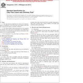 ASTM C315—07(2011) Standard Specification for Clay Flue Liners and Chimney Pots image