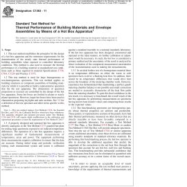 ASTM C1363—11 The Standard Test Method for Thermal Performance of Building Materials and Envelope Assemblies by Means of a Hot Box Apparatus image