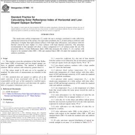 ASTM E1980—11 Standard Practice for Calculating Solar Reflectance Index of Horizontal and Low-sloped Opaque Surfaces image