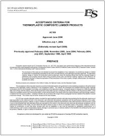 AC109 Thermoplastic Composite Lumber Products—Approved June 2006 cover image