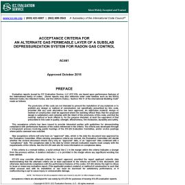 AC461 An Alternate Gas Permeable Layer of a Subslab Depressurization System for Radon Gas Control - Approved Oct 2015 image